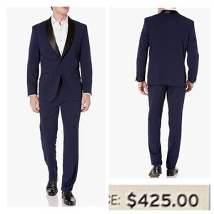 NWT! Perry Ellis Slim-Fit Comfort Stretch  Bright Blue